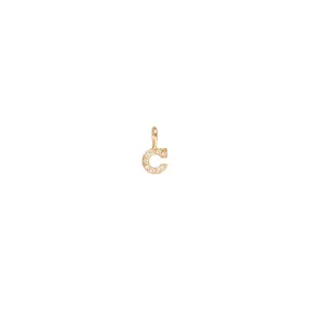 14k Pavé Diamond Letter Charm Pendant