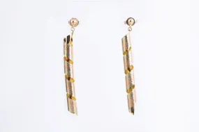 14k Tri-Tone Gold Spiral Dangle Earrings (2.46g.)