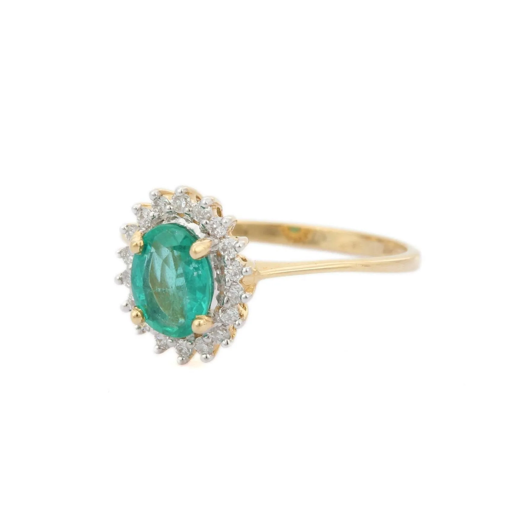 14K Yellow Gold Emerald Ring