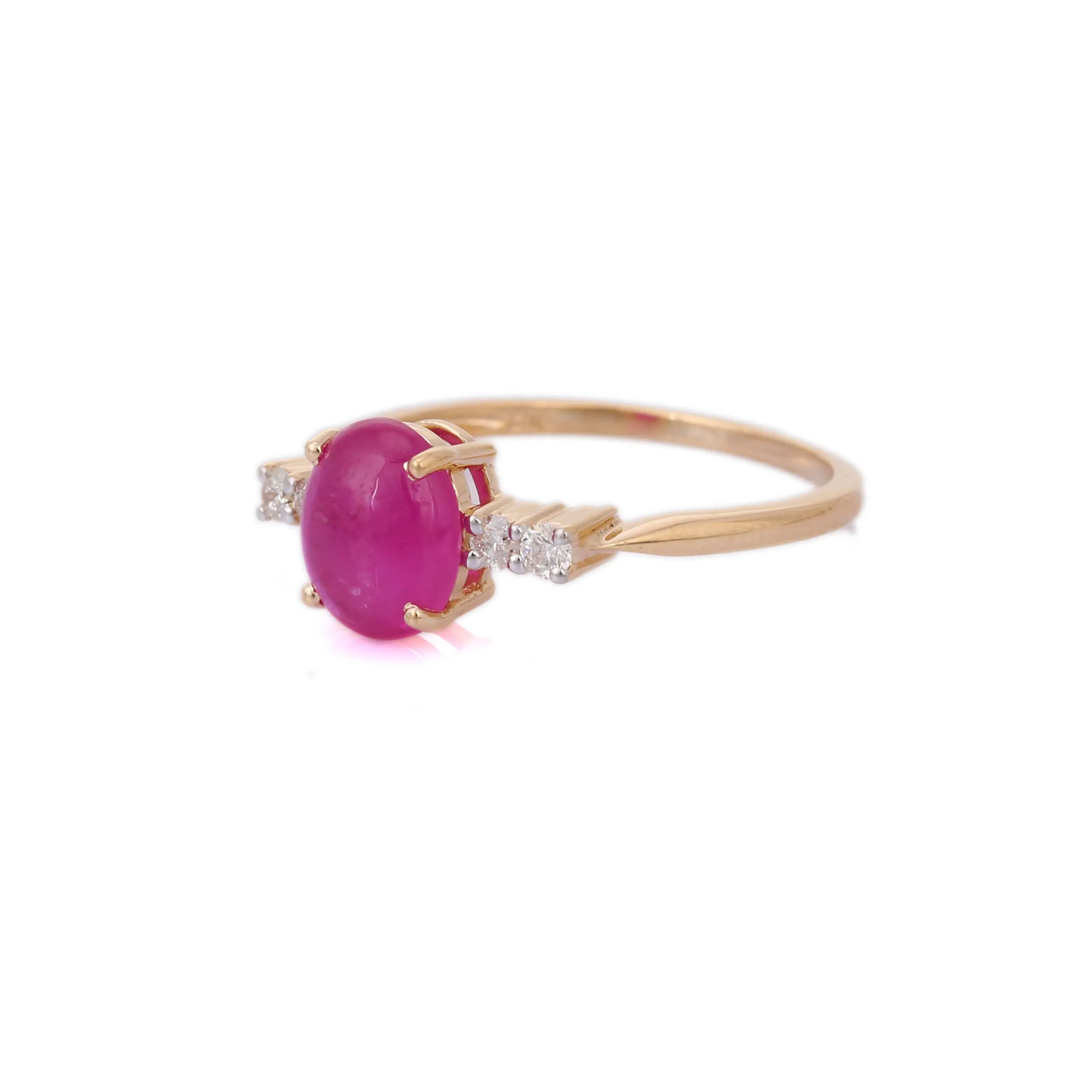 14K Yellow Gold Ruby Ring