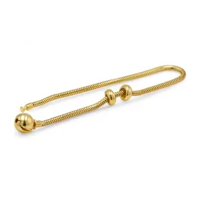 14K Yellow gold solid snake Astra  bracelet two dividers are included-227081