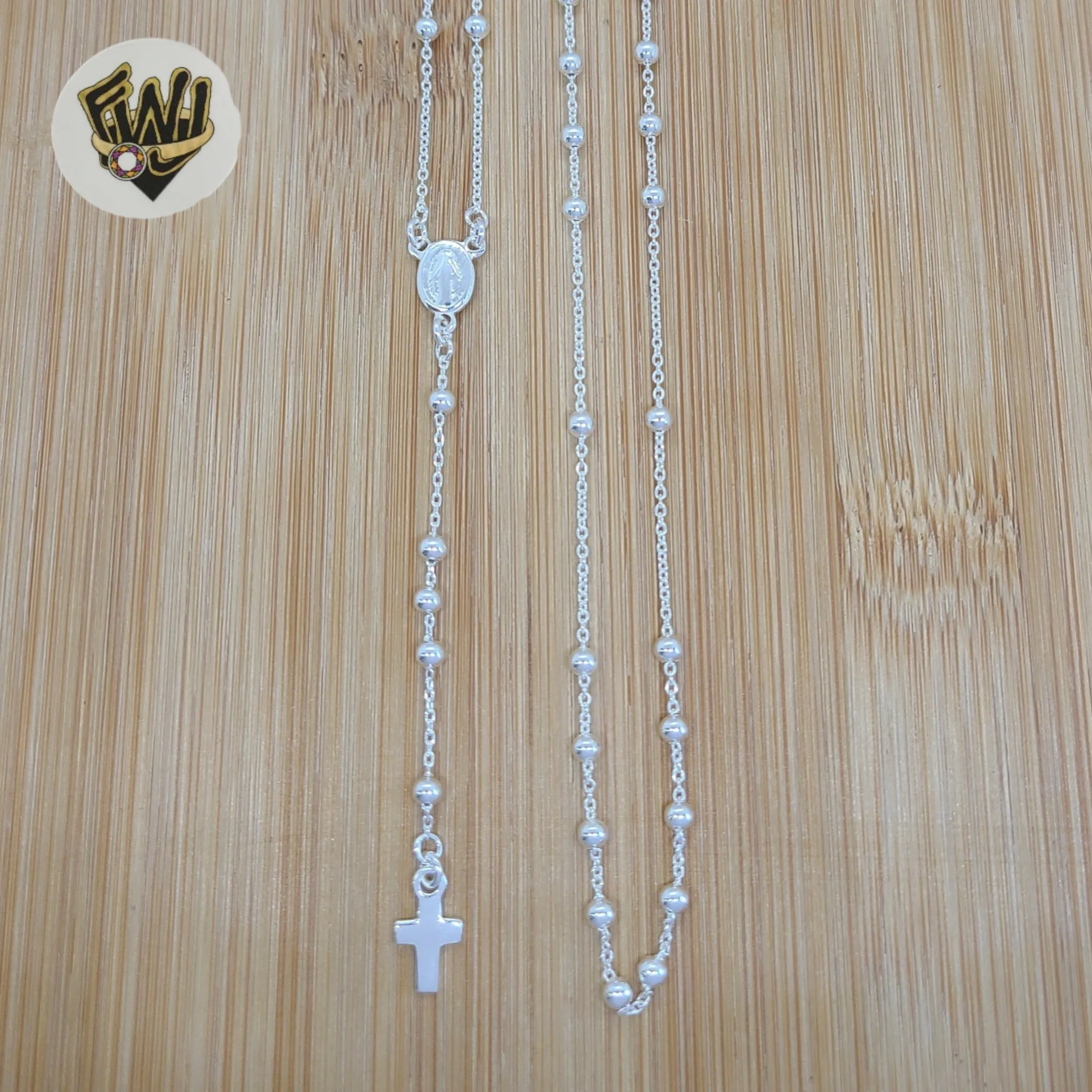 (2-2307) 925 Sterling Silver - Miraculous Rosary Necklace - 24