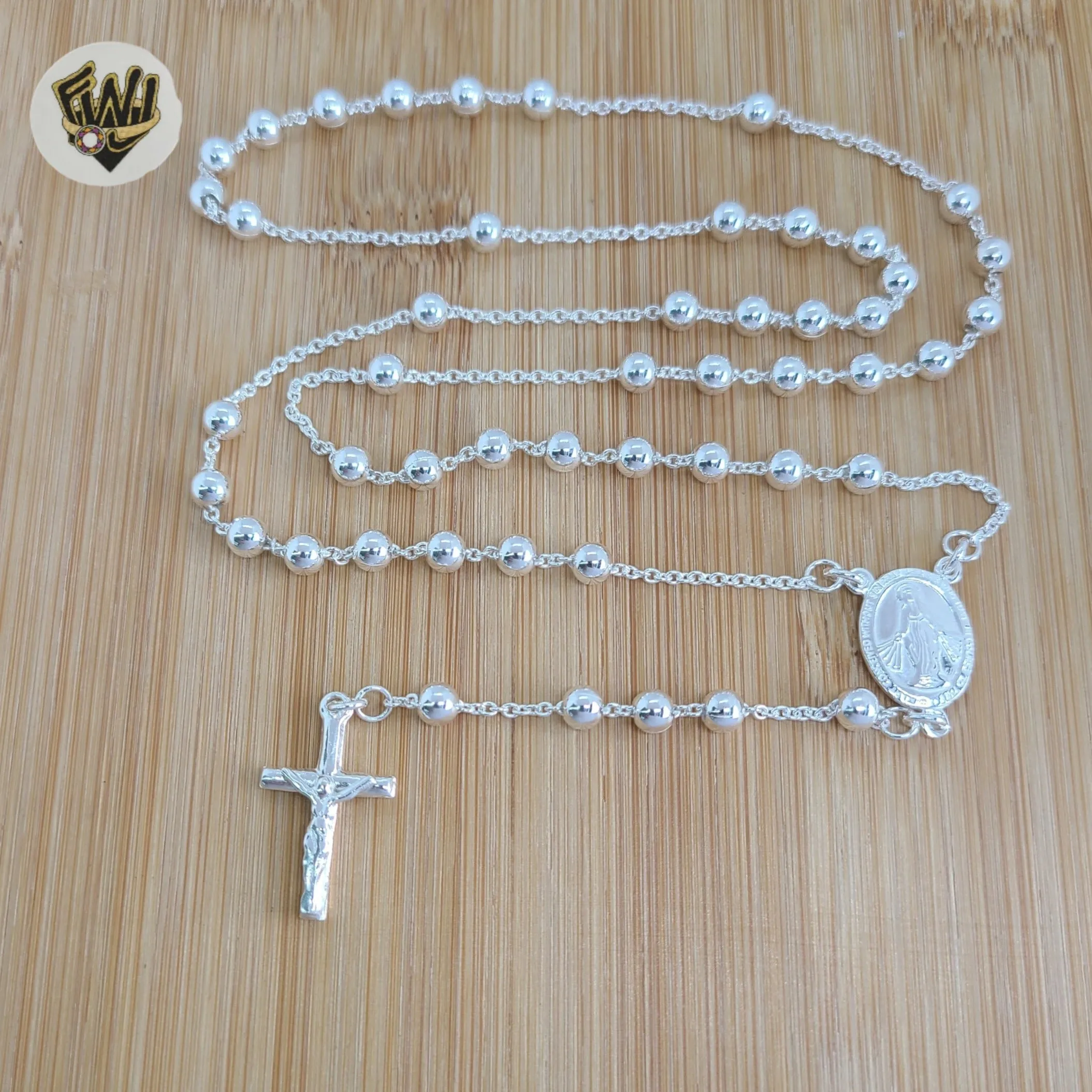 (2-2308) 925 Sterling Silver - Rosary Necklace - 24