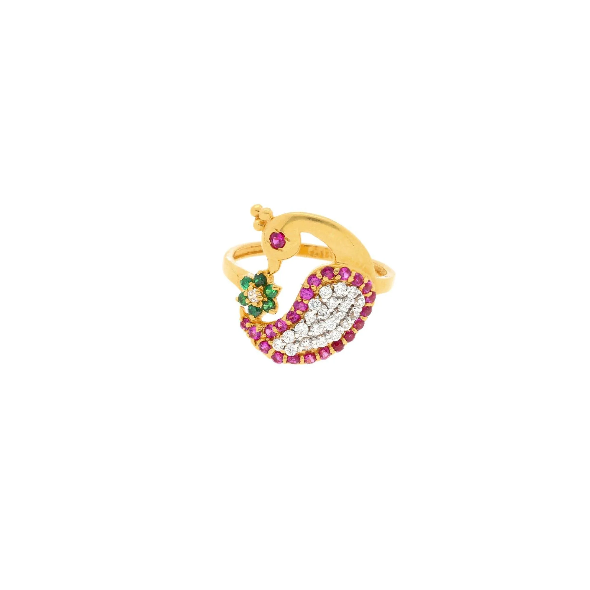 22K Gold & Gemstone Ahdia Peacock Ring