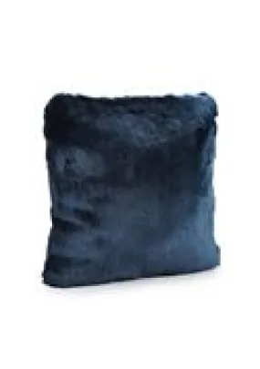 24" Blue Faux Fur Pillow