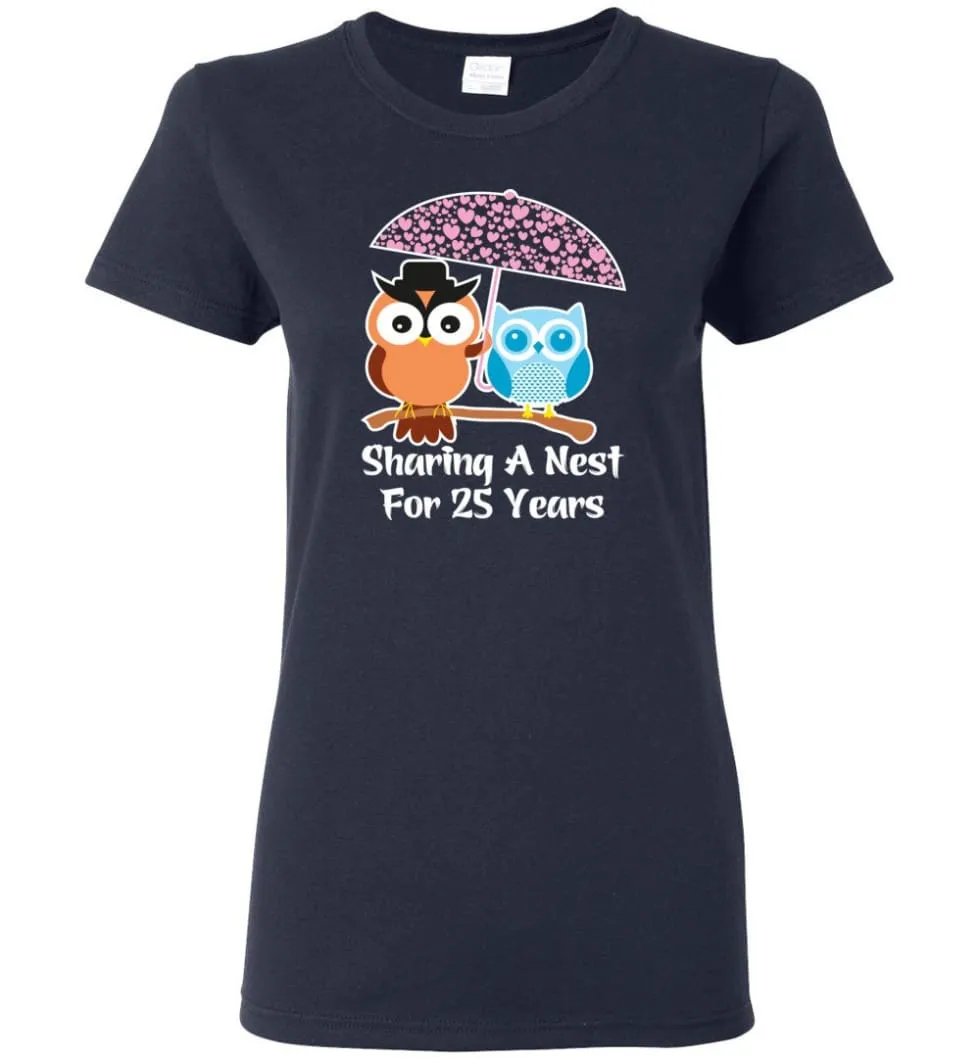 25 Years Wedding Anniversary Gifts Valentine's Day Women Tee