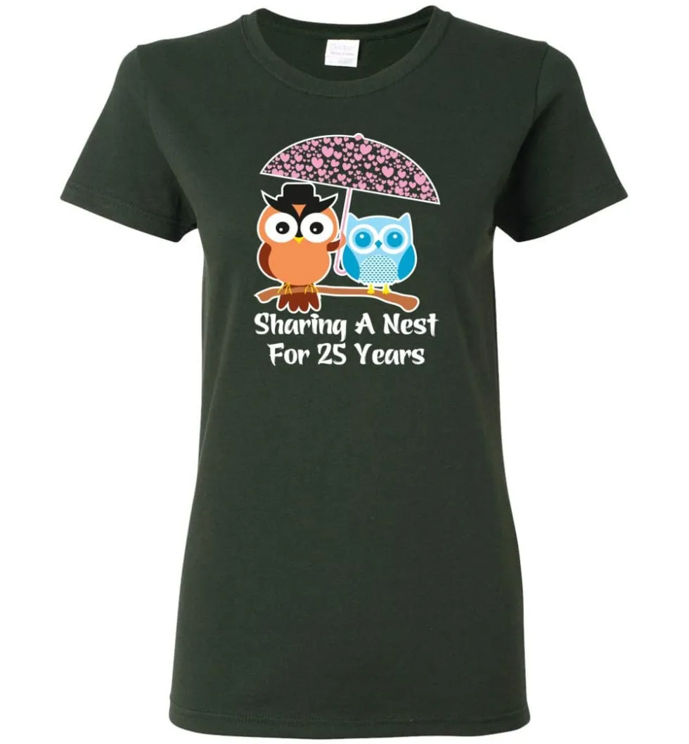 25 Years Wedding Anniversary Gifts Valentine's Day Women Tee