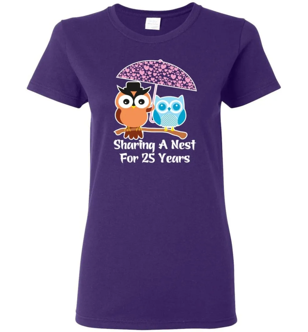 25 Years Wedding Anniversary Gifts Valentine's Day Women Tee