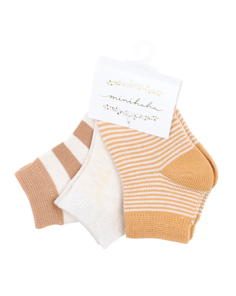 3 PK SOCKS - MIXED NEUTRALS