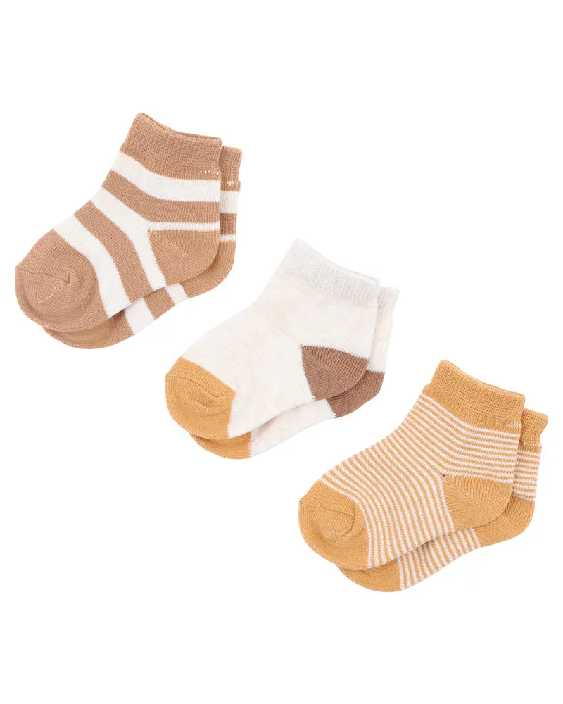 3 PK SOCKS - MIXED NEUTRALS