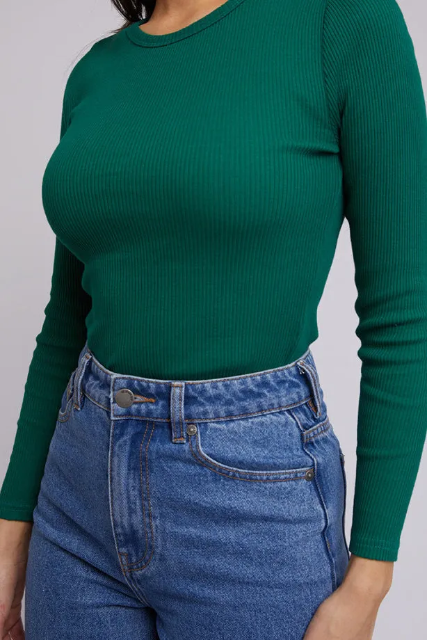 All About Eve Rib Baby Long Sleeve Tee Emerald