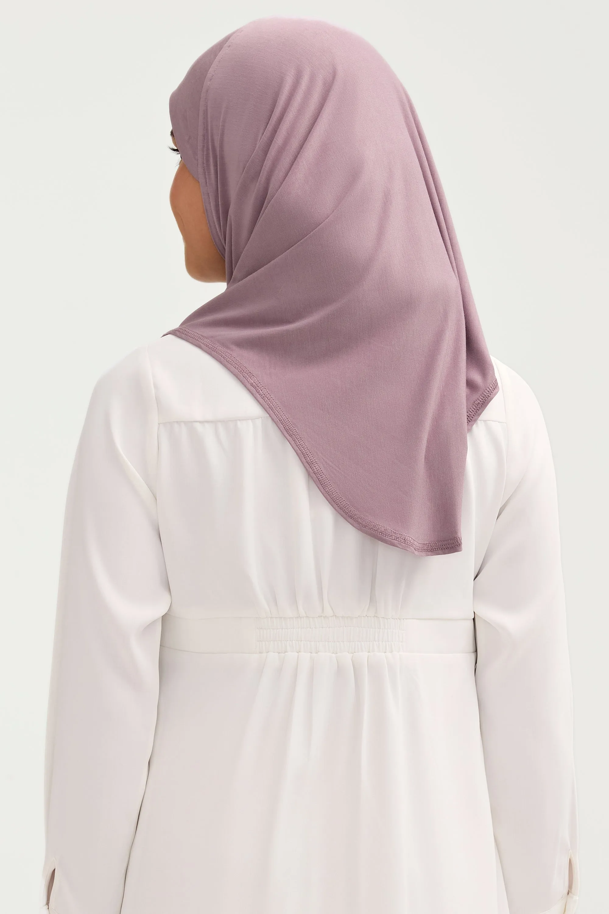 Amira Bamboo Jersey Instant Hijab - Purple Dove (Girls)