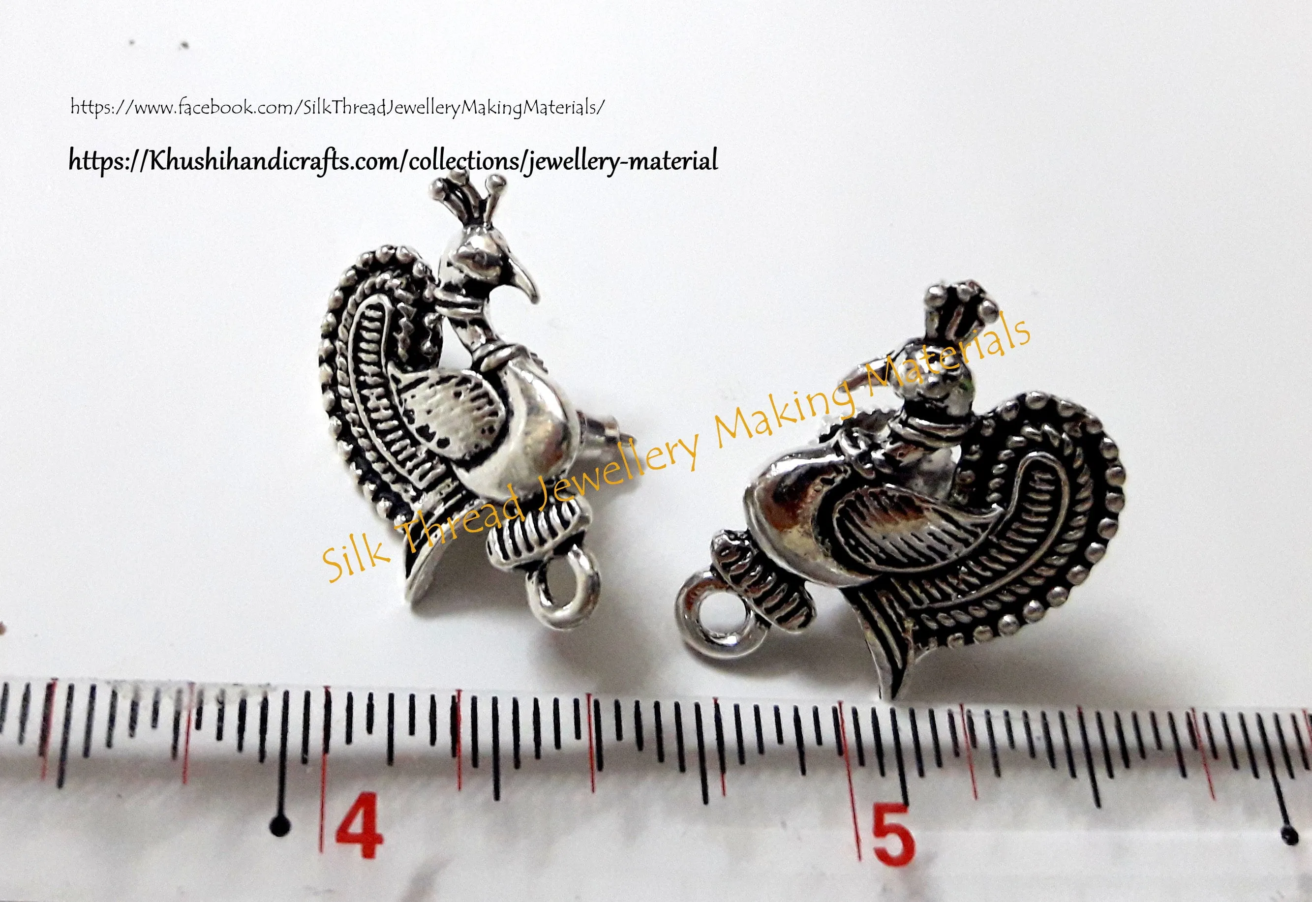 Antique Gold / Silver Peacock Stud pattern 13 -ST37