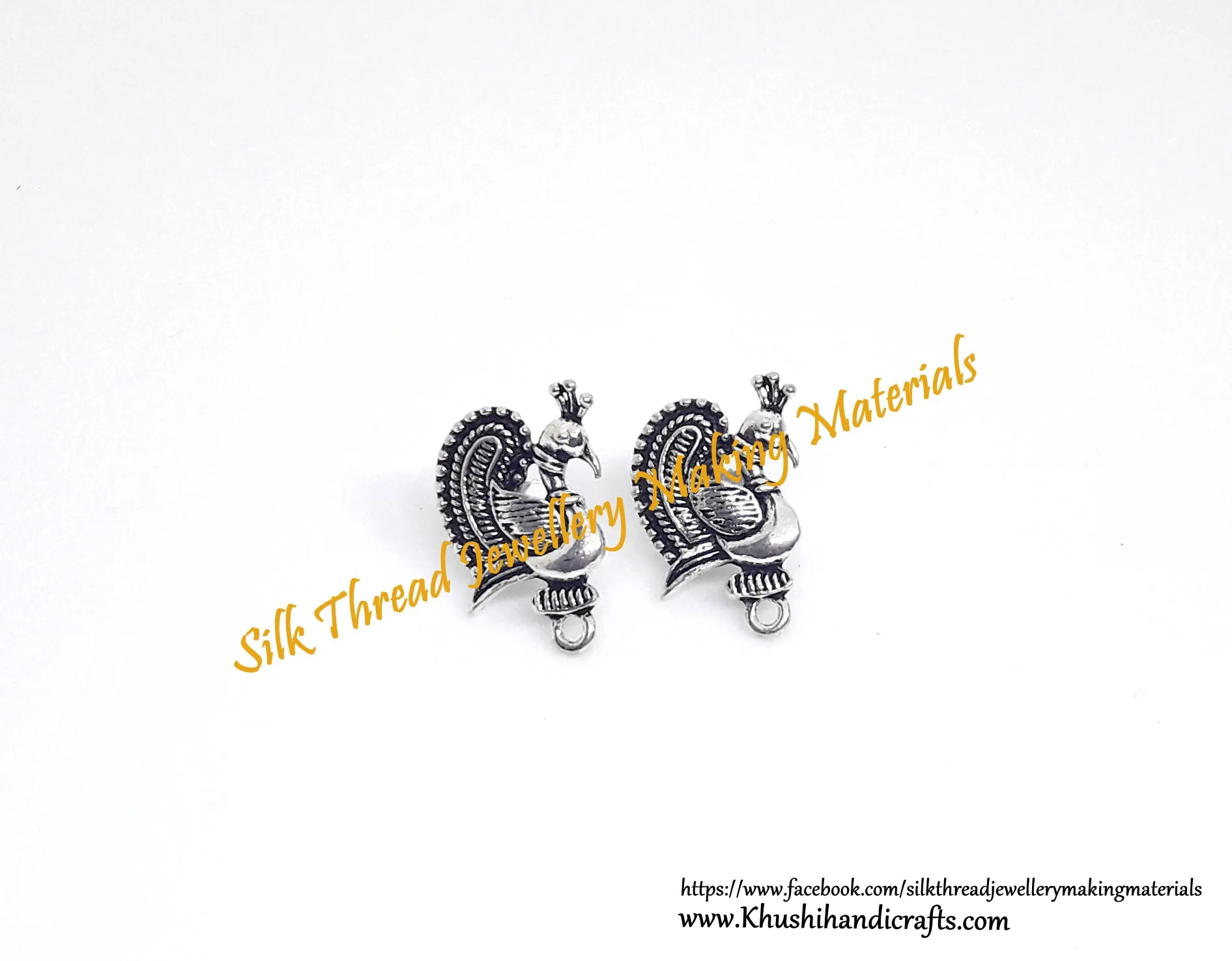 Antique Gold / Silver Peacock Stud pattern 13 -ST37