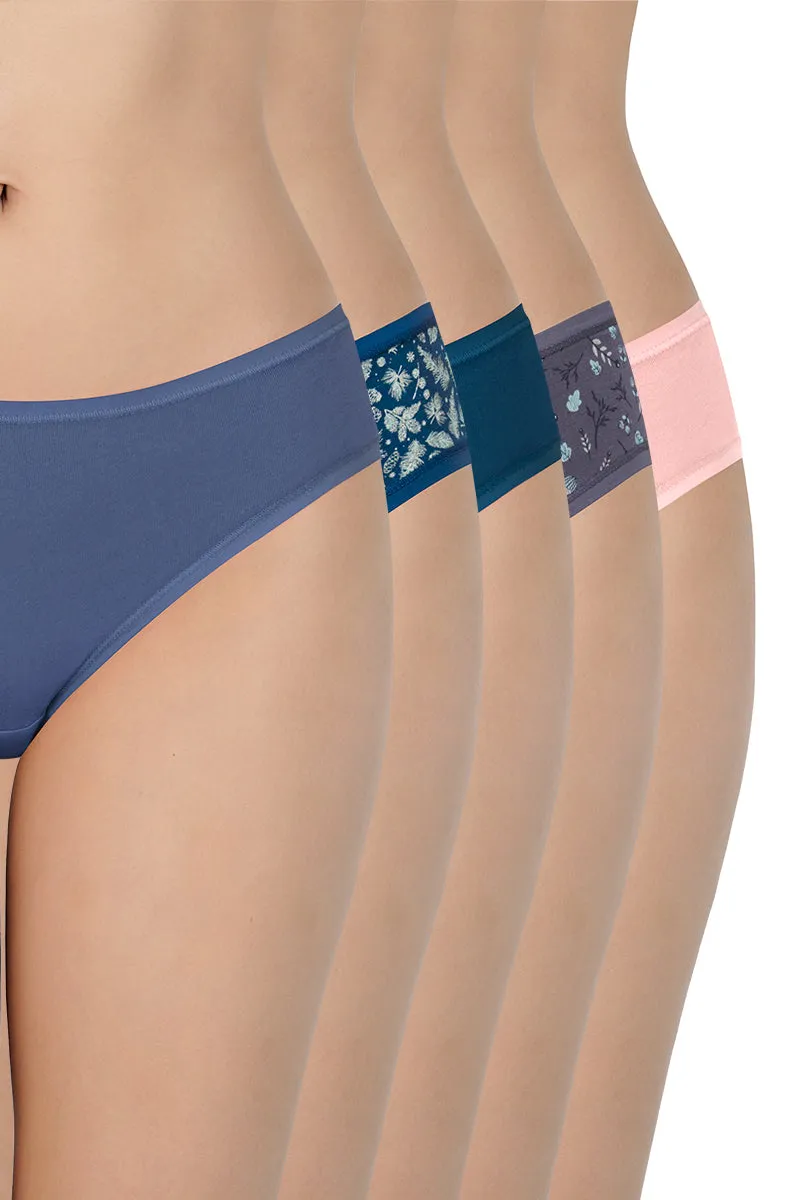 Assorted Low Rise Bikini Panties (Pack of 5)