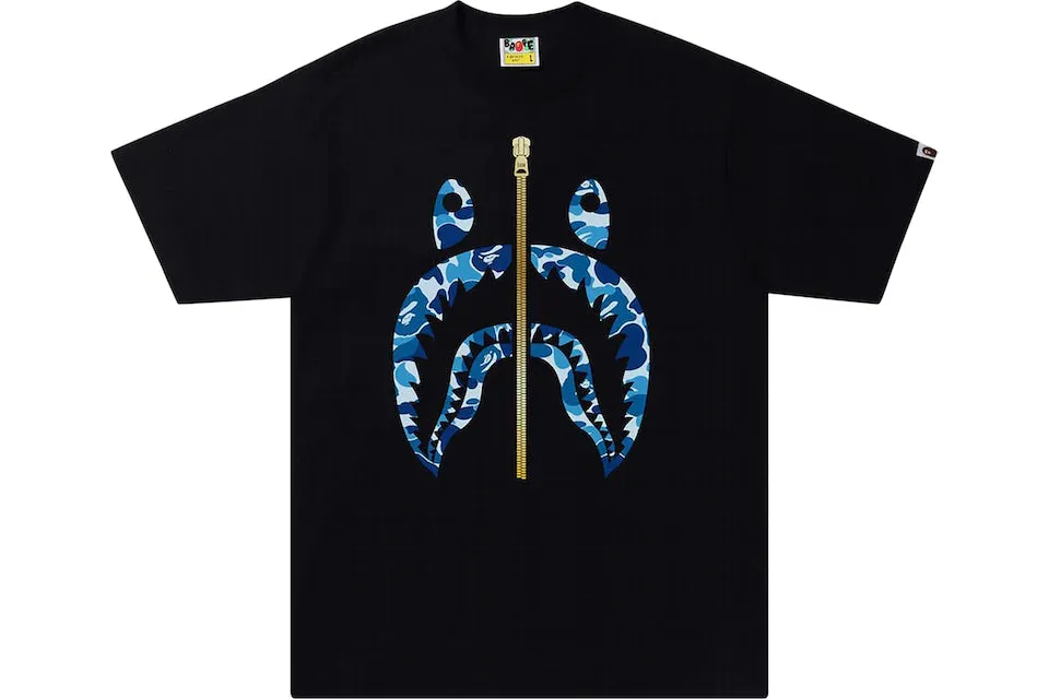 BAPE ABC CAMO SHARK TEE BLACK / BLUE SS22