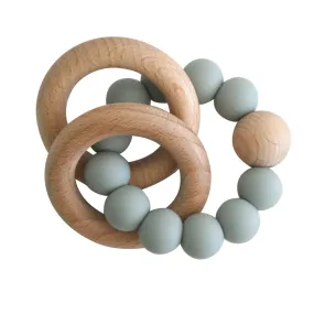 Beechwood & Silicone Teether - Sage