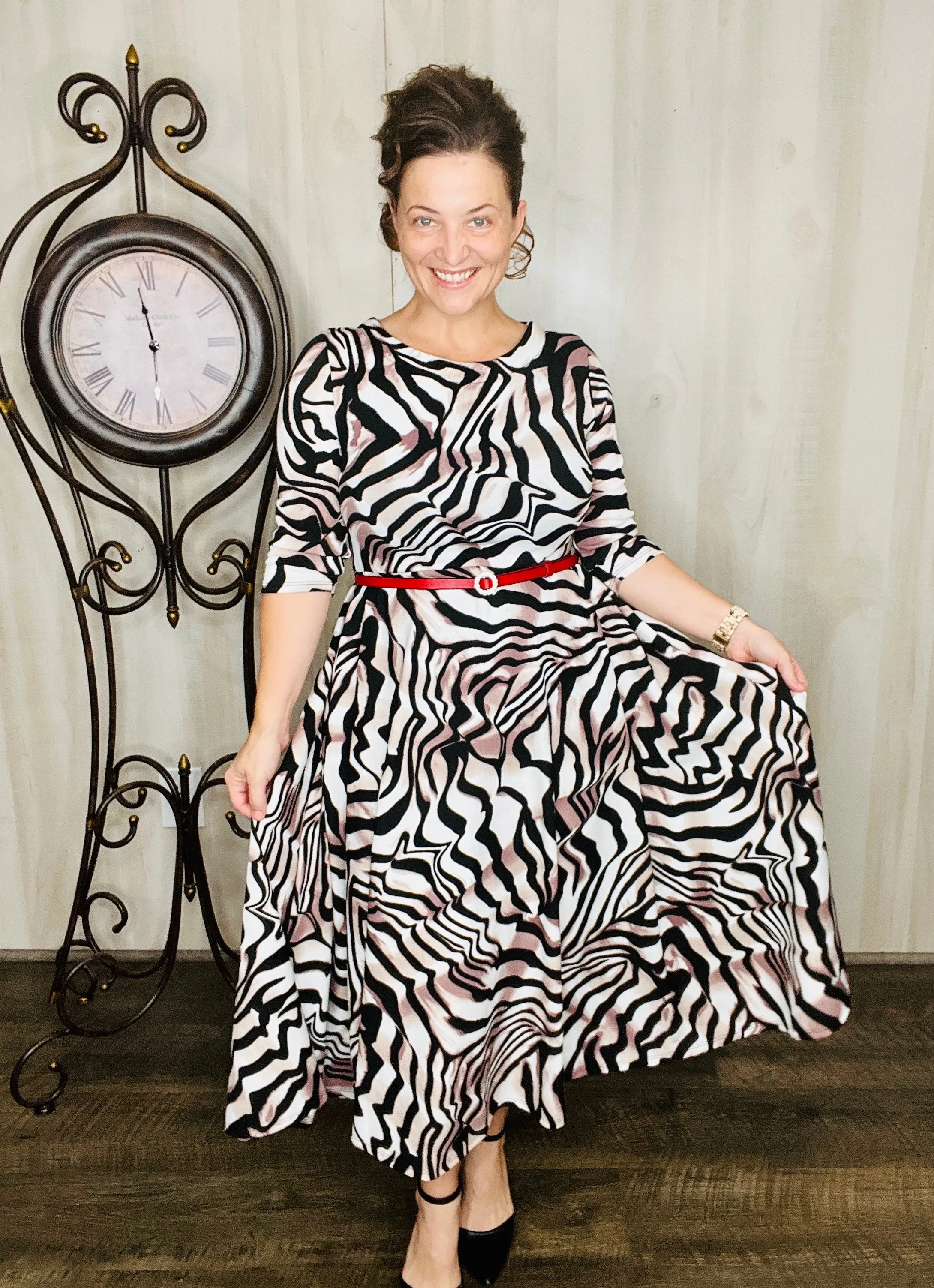 Bella Fit & Flare- Zebra Print