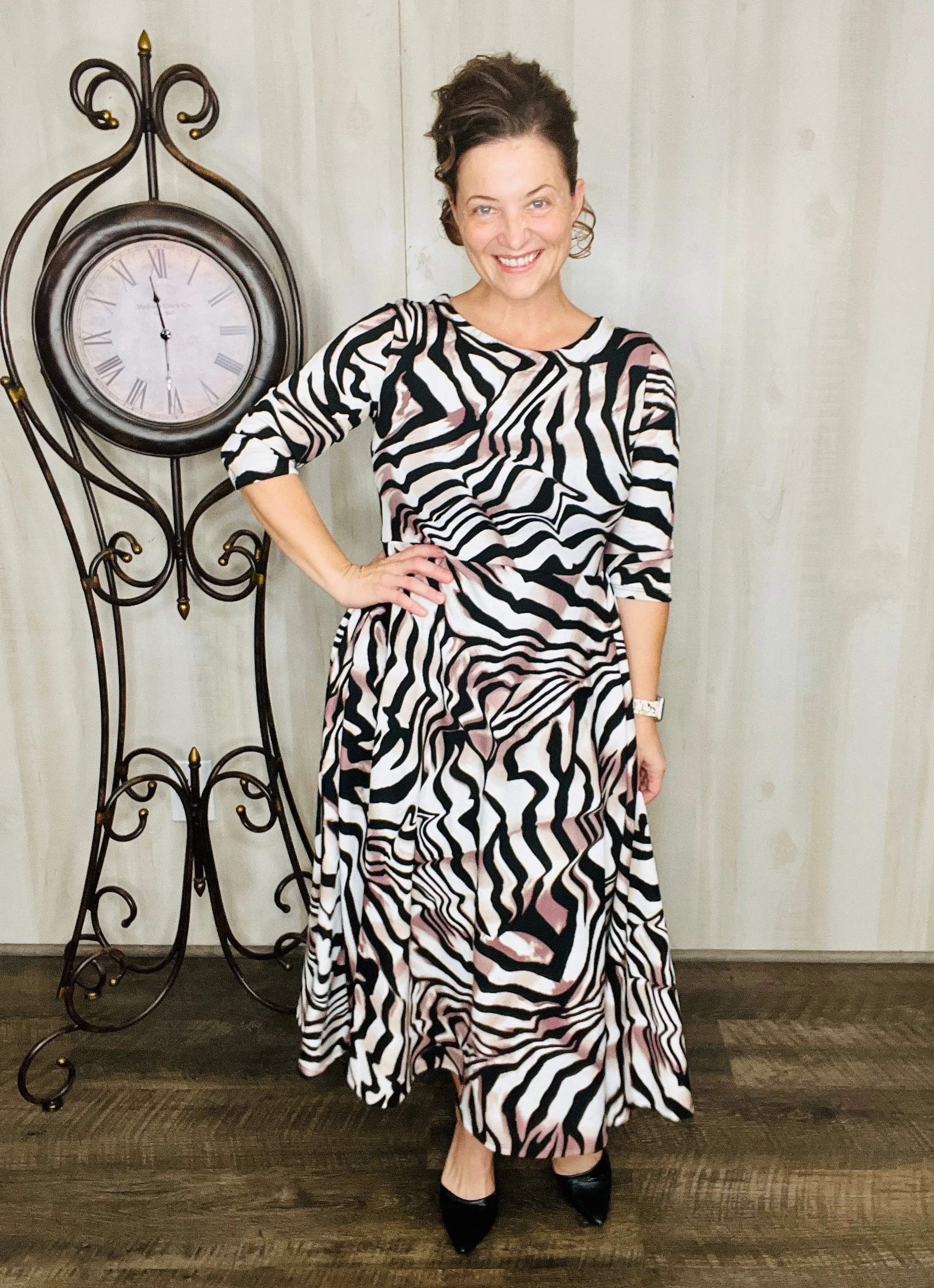 Bella Fit & Flare- Zebra Print