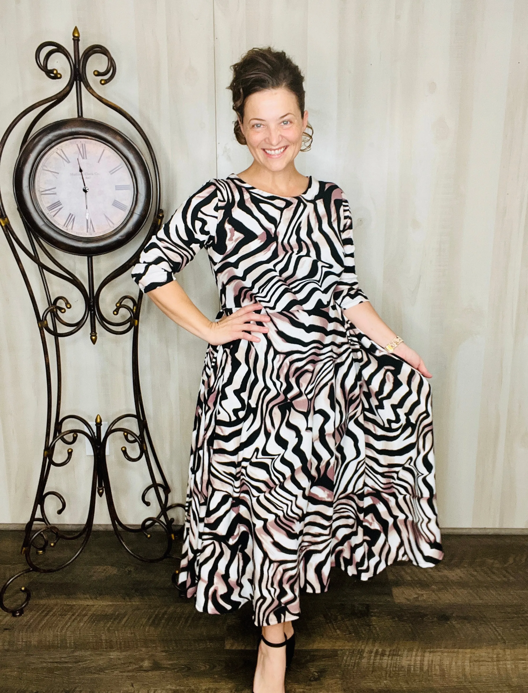 Bella Fit & Flare- Zebra Print