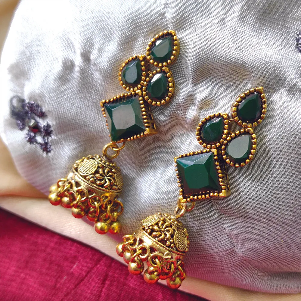 Bhavi Jewels Gold Plated Jhumki Earrings