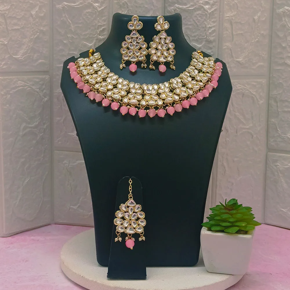 Bhavi Jewels Kundan Gold Plated Choker Necklace Set