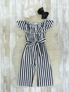 Black & White Pinstriped Romper/Jumpsuit