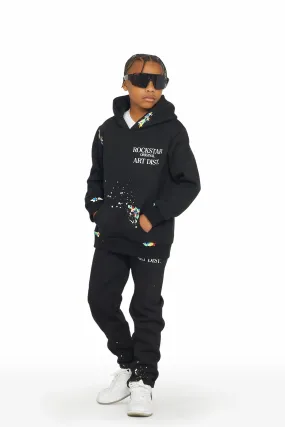 Boys Palmer Black Hoodie Slim Fit Track Set