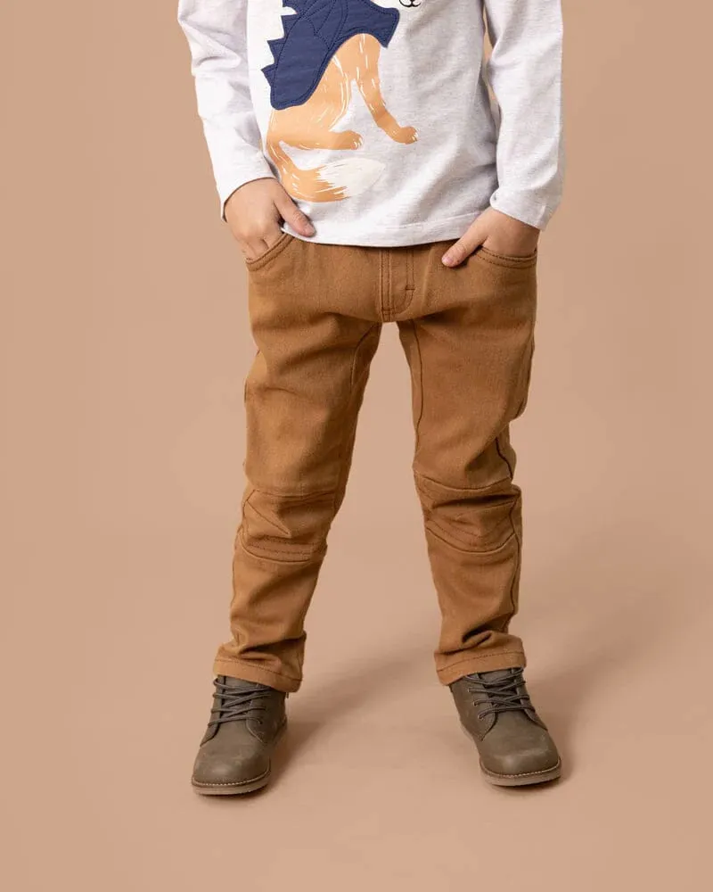 BOYS TAN TWILL PANTS 3-7 YRS