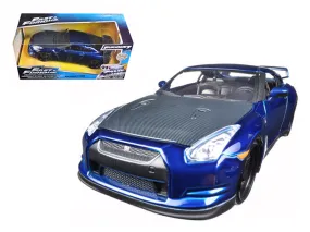 Brian's 2009 Nissan GTR R35 Blue Fast & Furious 7 Movie 1/24 Diecast Model Car by Jada