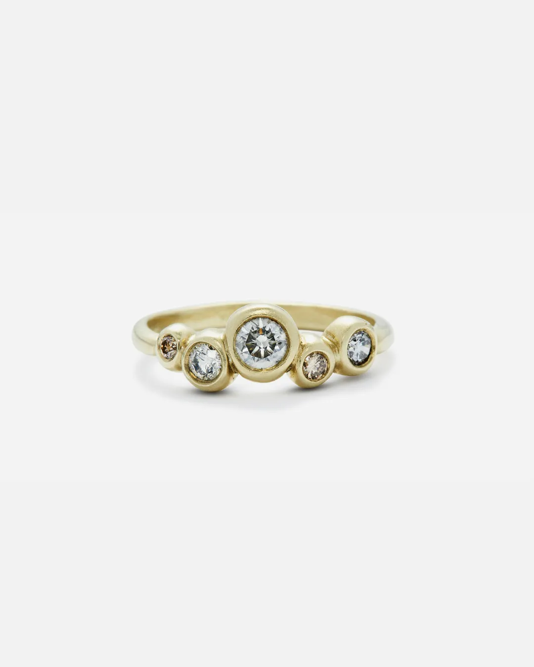 Bubble 1 / Grey and Cognac Diamond Ring