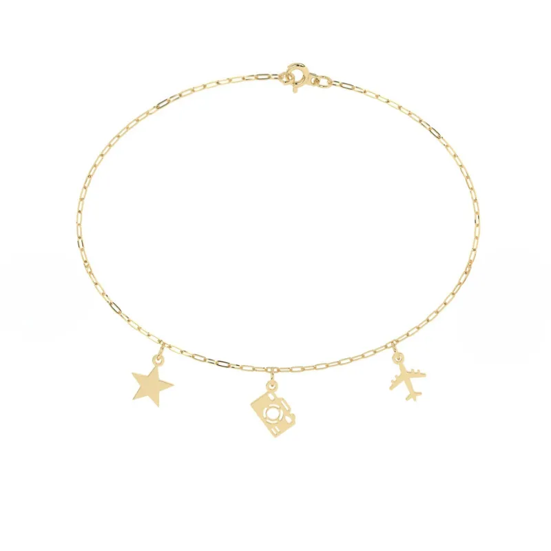 Build Your Own One Charm Bracelet | 10k Yellow Gold