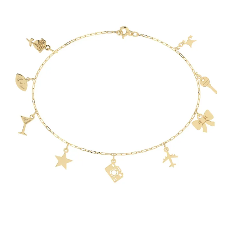 Build Your Own One Charm Bracelet | 10k Yellow Gold