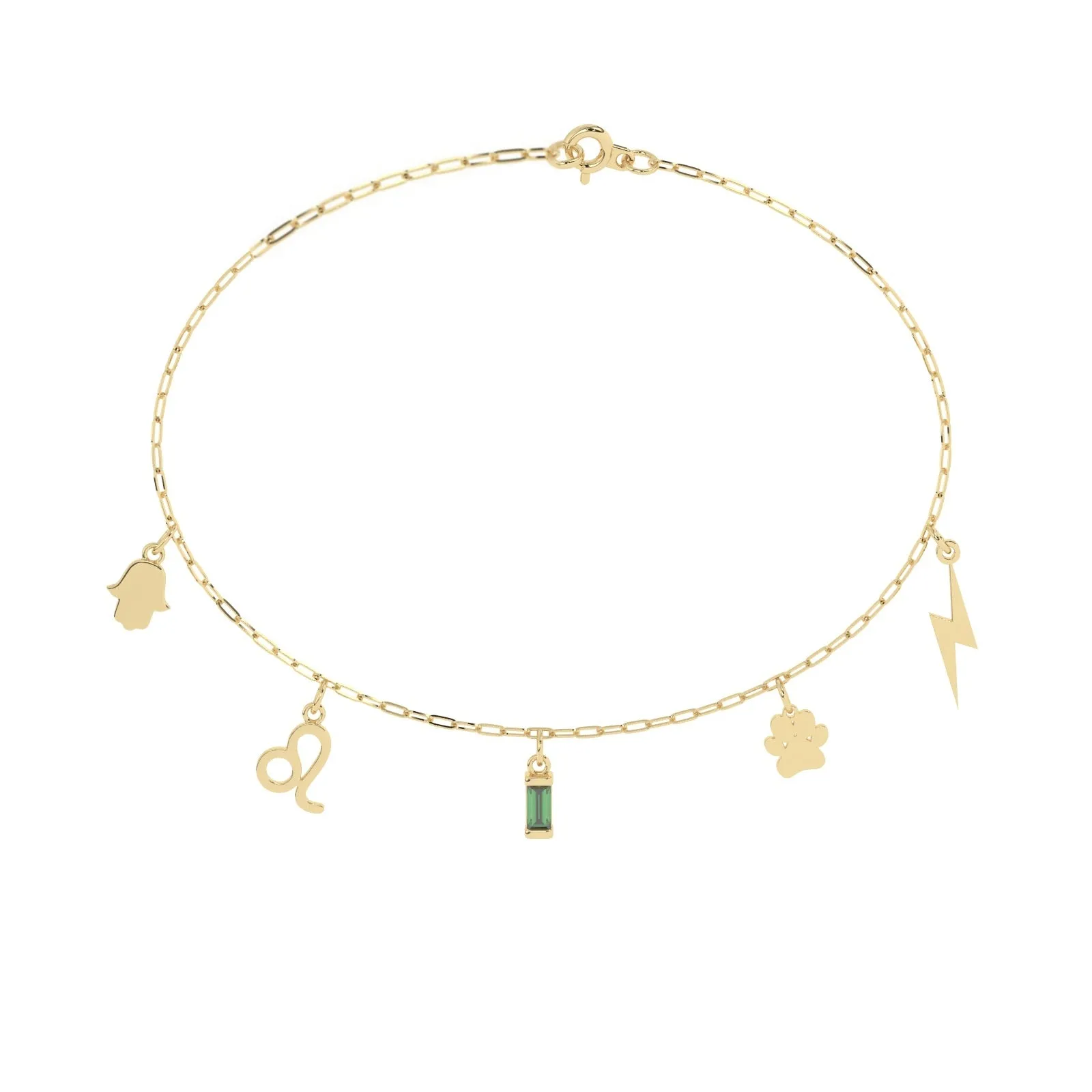 Build Your Own One Charm Bracelet | 10k Yellow Gold