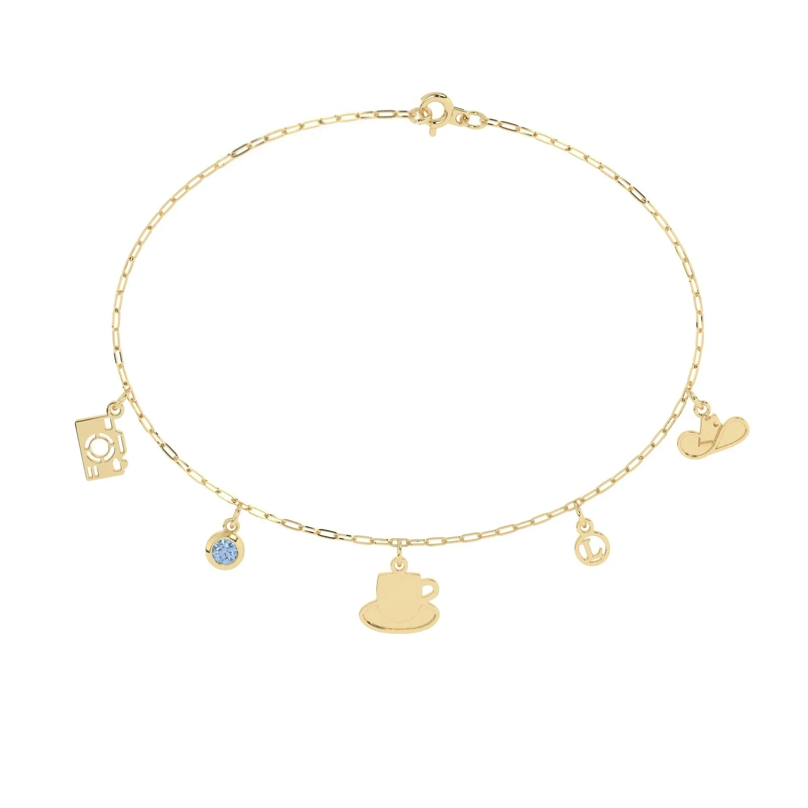 Build Your Own One Charm Bracelet | 10k Yellow Gold