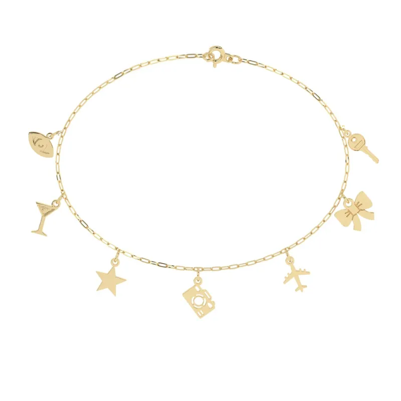 Build Your Own One Charm Bracelet | 10k Yellow Gold