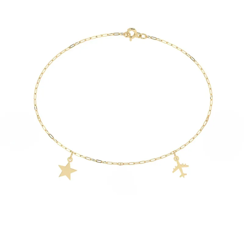 Build Your Own One Charm Bracelet | 10k Yellow Gold