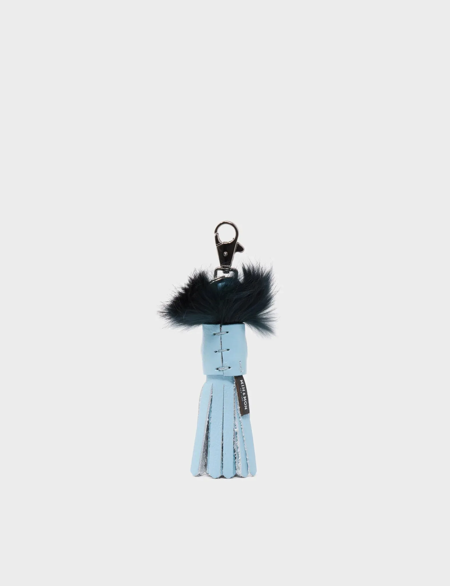 Callie Marie Mayne - Stratosphere Blue and Black Fur Keychain