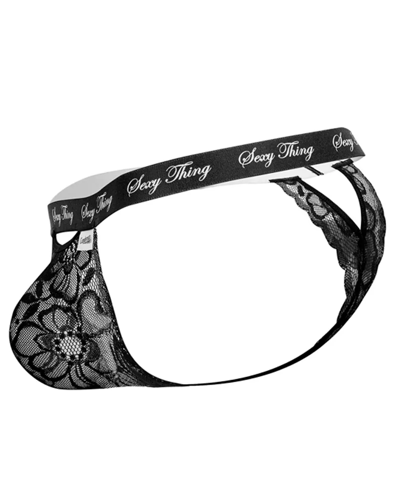 Candyman 99594 Sexy Thing Lace Thongs Black