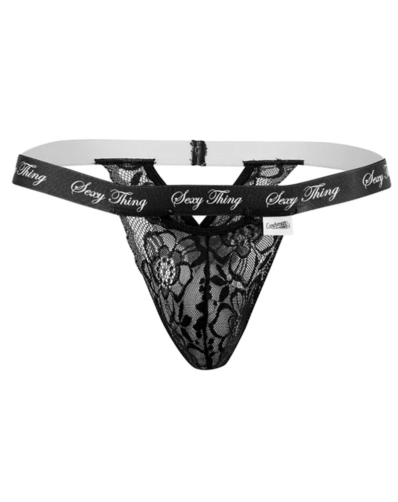 Candyman 99594 Sexy Thing Lace Thongs Black