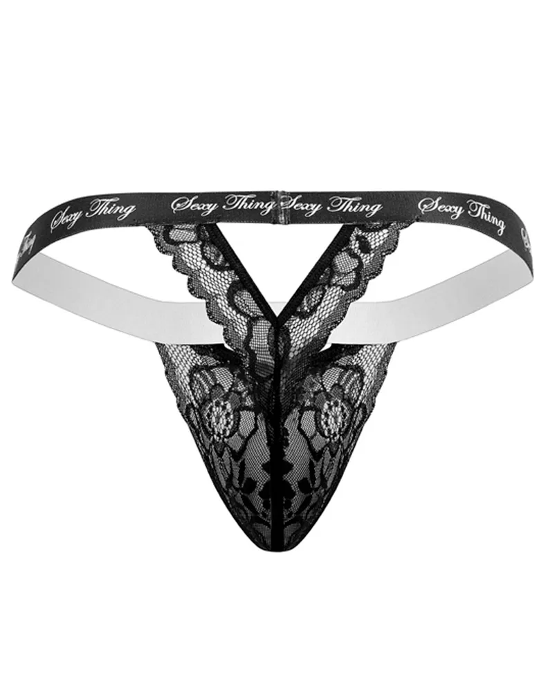 Candyman 99594 Sexy Thing Lace Thongs Black