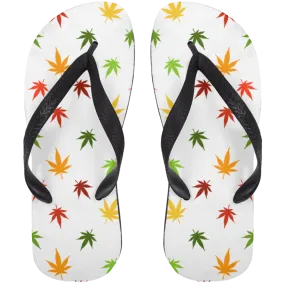 Cannabis Colorful  Leaf Flip Flops