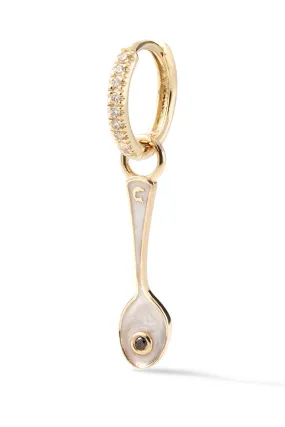 Caviar Kaspia Huggie with Caviar Spoon Charm