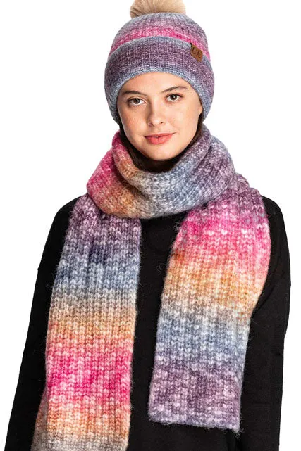 C.C Multi Color Rib Knit Scarf