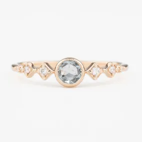 Celeste Ring 3.9mm 0.25ct Light blue Unheated Round Sapphire, 14k Rose Gold