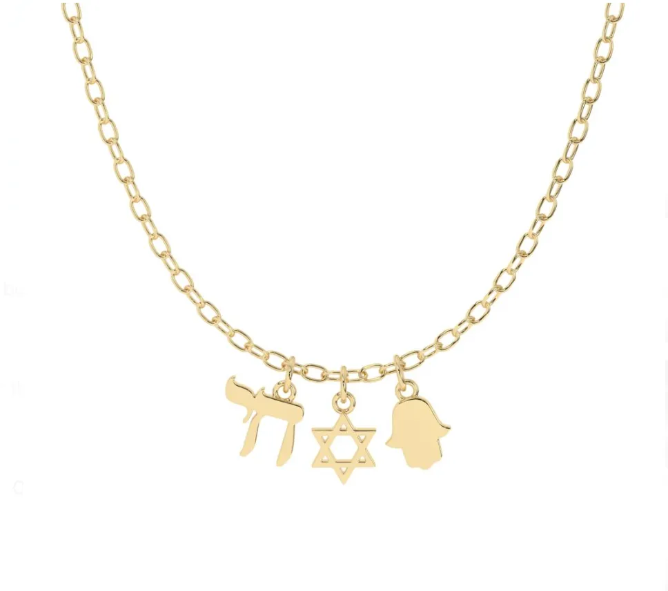 Chamsa, Magen David, Chai Necklace