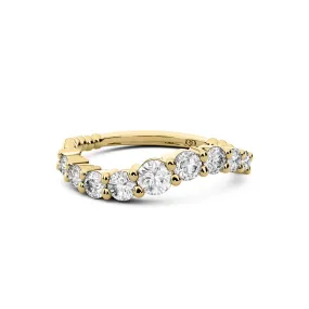 Chorost & Co. Private Collection 14K Yellow Gold 0.75ct Graduated Diamond Wave Band