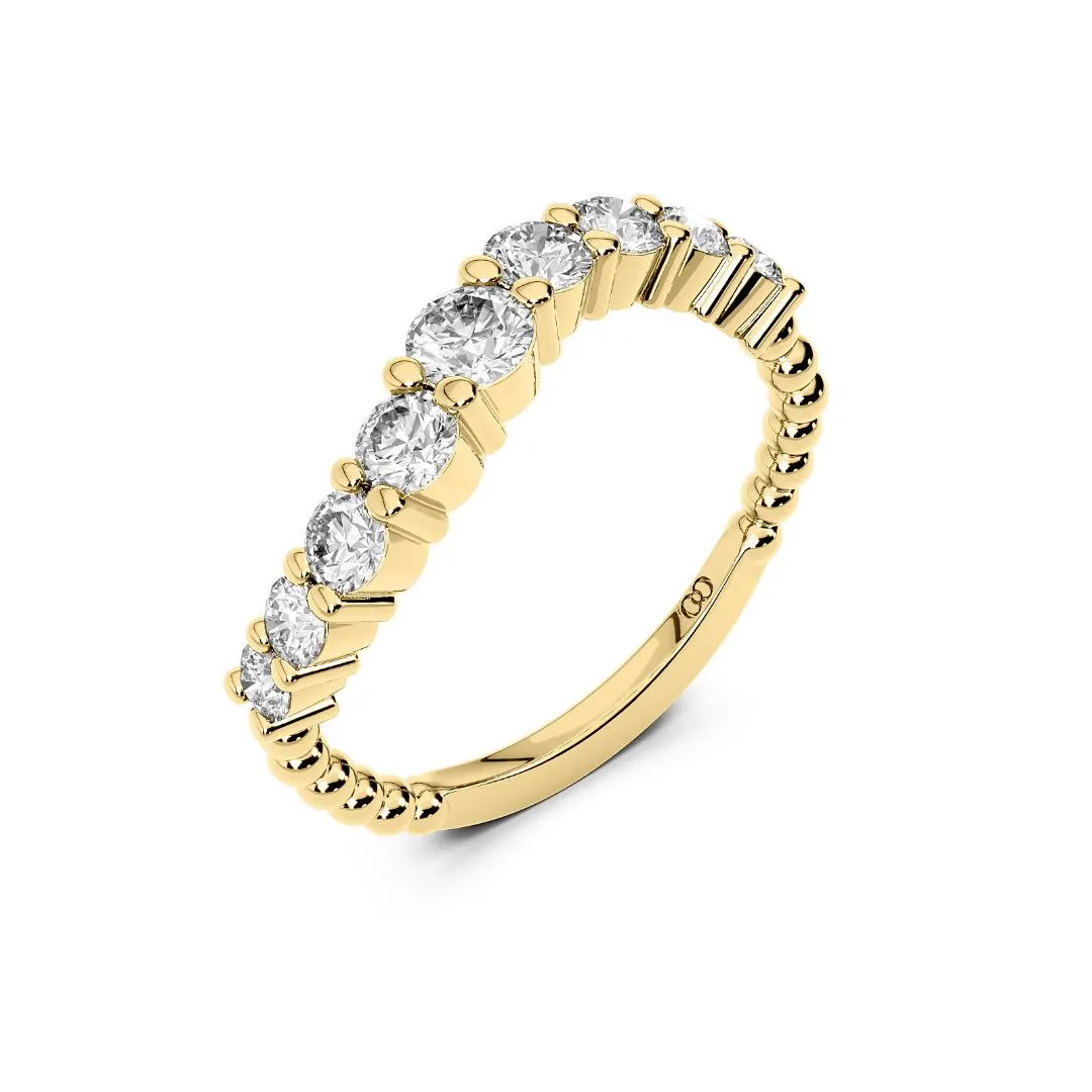 Chorost & Co. Private Collection 14K Yellow Gold 0.75ct Graduated Diamond Wave Band