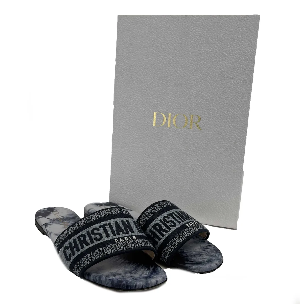 Christian Dior - Dway Slide in Tie Dye Blue Embroidery - 37/US 7