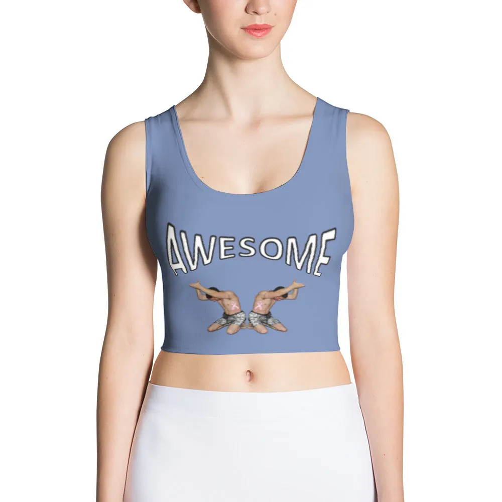 Crop Top Awesome Blue Gray